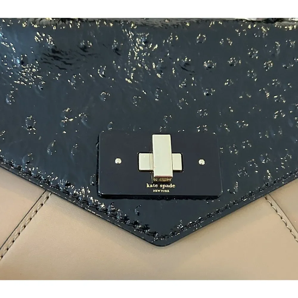 Kate Spade New York PXRU3772 Little Nadine Satchel bag in Dune/Black - Picture 3 of 12